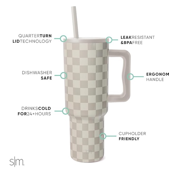 40 oz Simple Modern check tumbler - Picture 2 of 4
